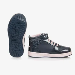 Girls Navy Blue High-Top Trainers