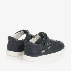 Girls Navy Blue Leather Shoes