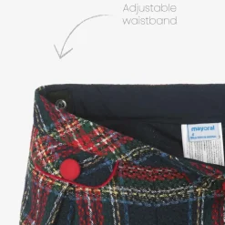 Girls Navy Blue Tartan Tweed Shorts