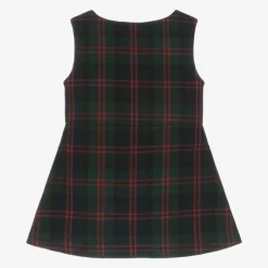 Girls Navy Blue Tartan Wool Dress