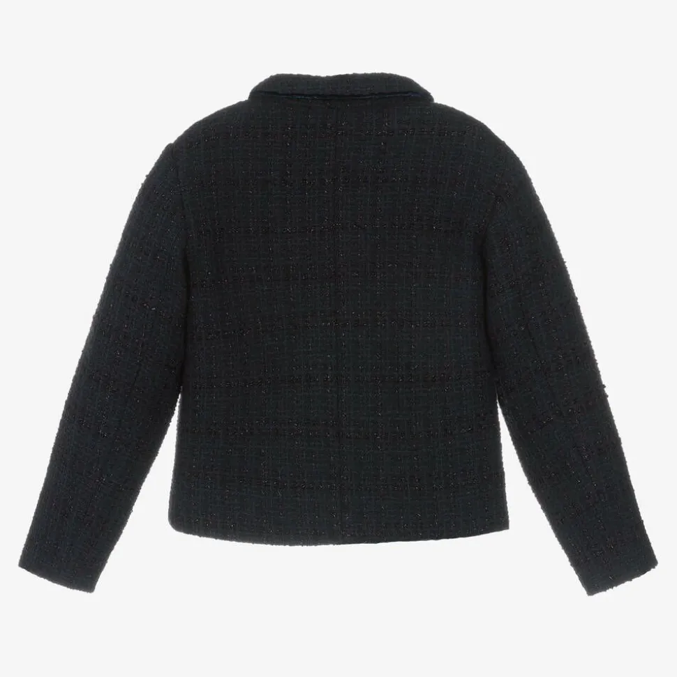 Girls Navy Blue Tweed Blazer