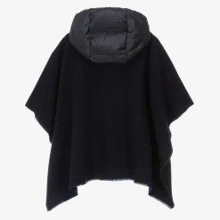 Girls Navy Blue Wool & Down Cape