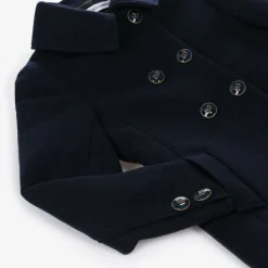 Girls Navy Blue Wool Coat
