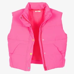 Girls Neon Pink Gilet