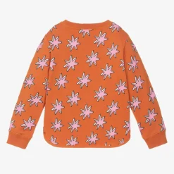 Girls Orange Cotton Cosmic Star Sweatshirt