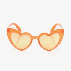 Girls Orange Heart Sunglasses