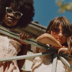 Girls Orange Hexagonal Sunglasses