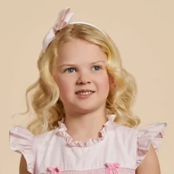 Girls Pale Pink Bow Hairband