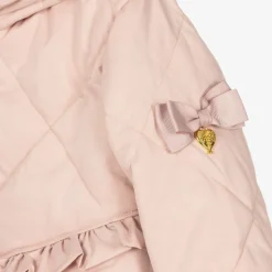 Girls Pale Pink Quilted Coat