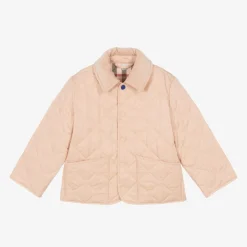 Girls Pale Pink Quilted Jacket