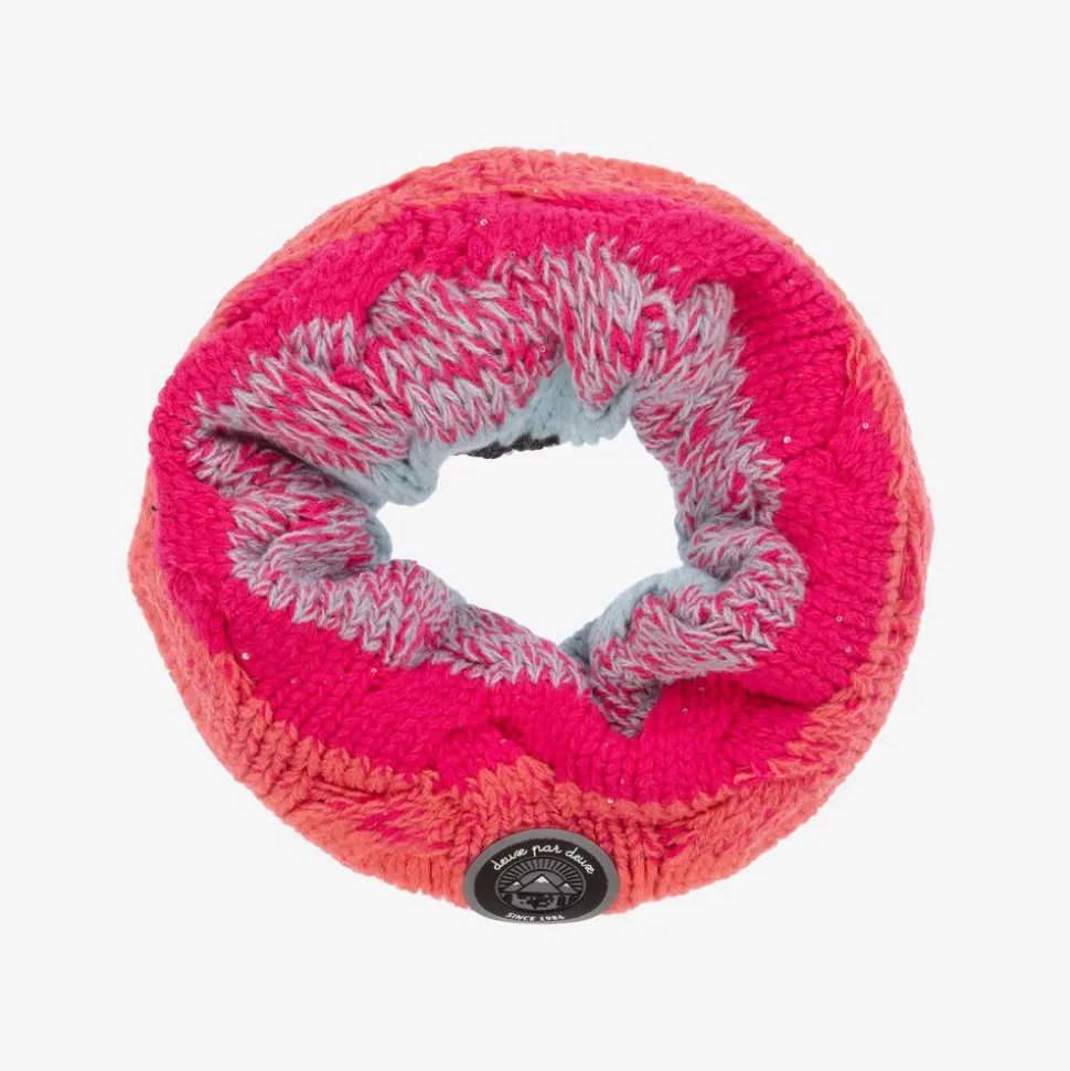 Girls Pink & Black Knitted Snood