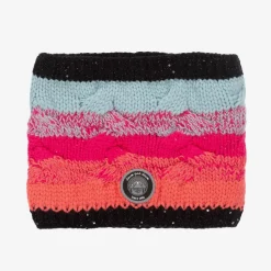 Girls Pink & Black Knitted Snood
