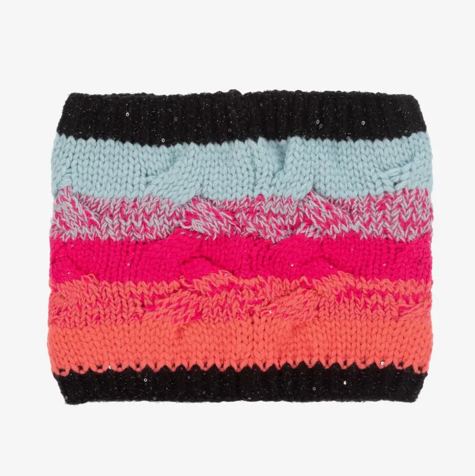 Girls Pink & Black Knitted Snood