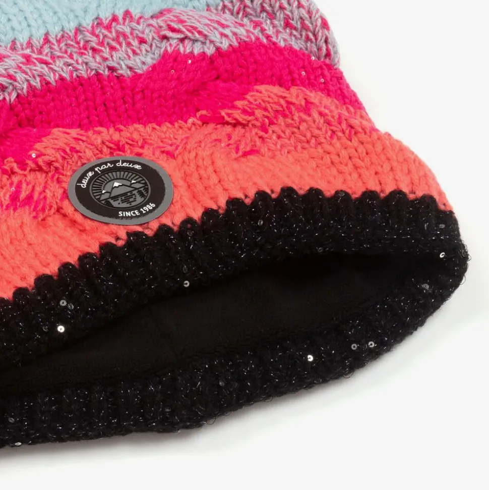 Girls Pink & Black Knitted Snood
