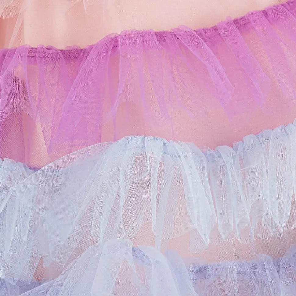 Girls Pink & Blue Tiered Tulle Dress
