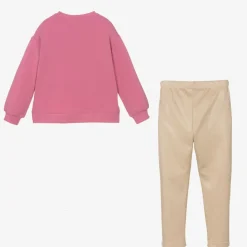 Girls Pink & Gold Leggings Set