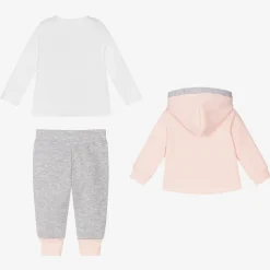 Girls Pink & Grey Tracksuit Set