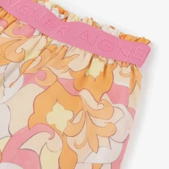Girls Pink & Orange Cotton Trousers