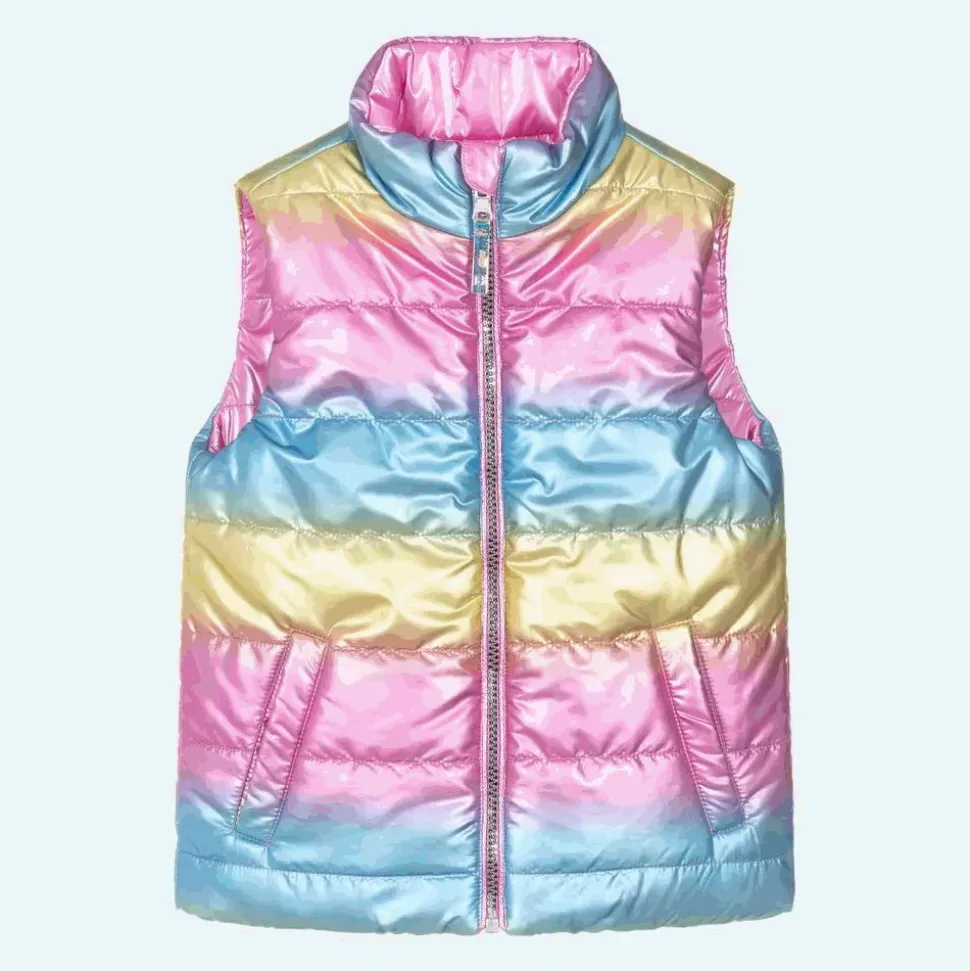 Girls Pink & Rainbow Reversible Gilet