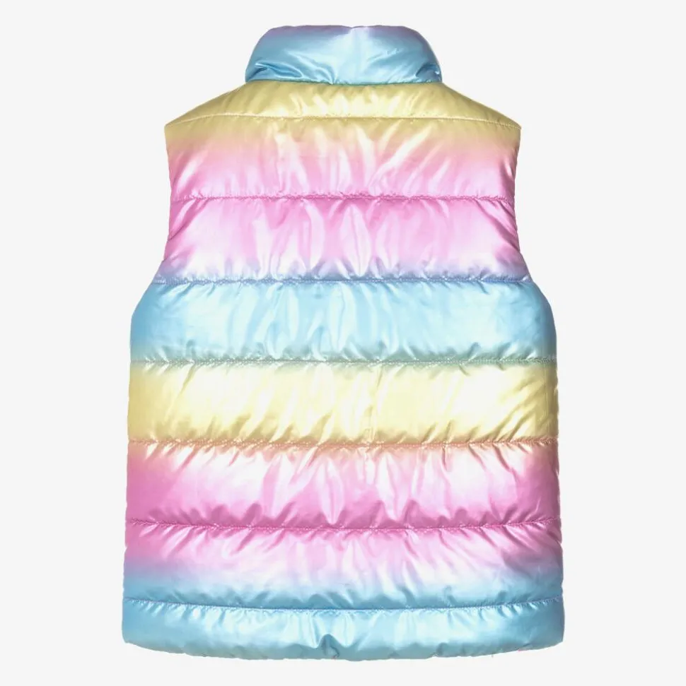 Girls Pink & Rainbow Reversible Gilet