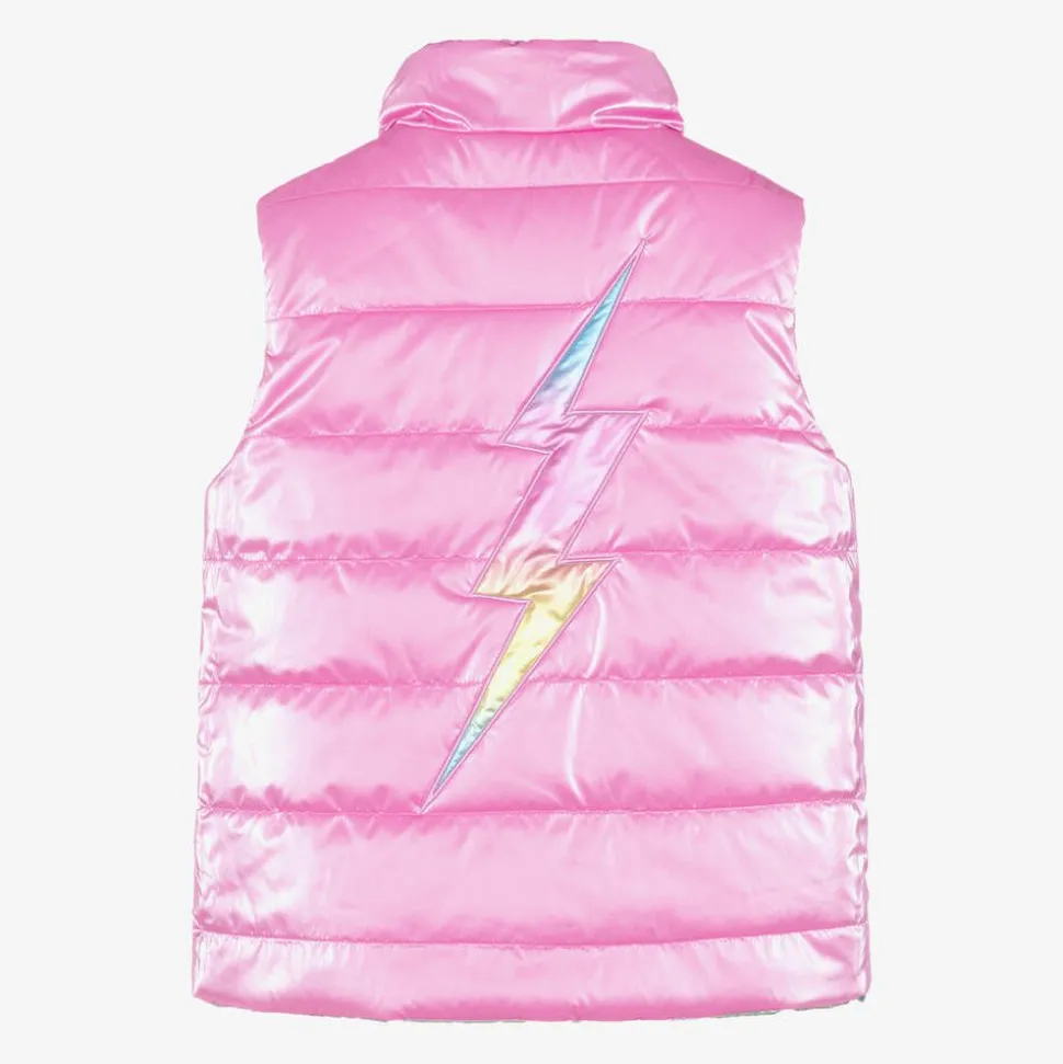 Girls Pink & Rainbow Reversible Gilet