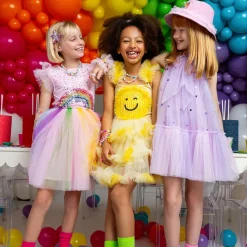 Girls Pink & Rainbow Tulle Dress
