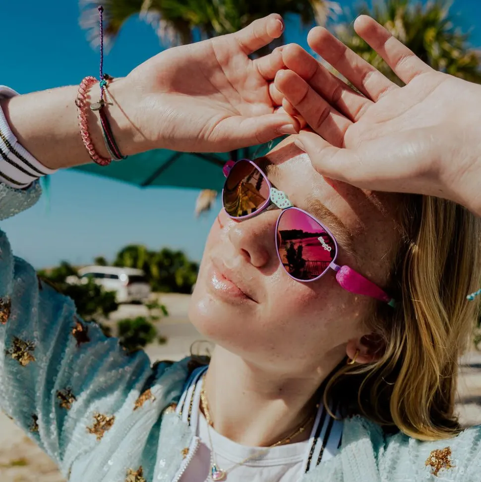 Girls Pink Aviator Sunglasses (UVA/UVB)