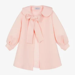 Girls Pink Bow Coat