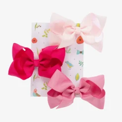 Girls Pink Bow Hairclips (3 Pack)