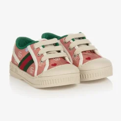 Girls Pink Canvas Double G 1977 Trainers