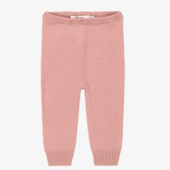 Girls Pink Cashmere Knit Leggings