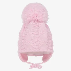 Girls Pink Cassie Giant Pom-Pom Hat
