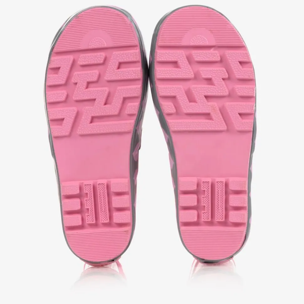 Girls Pink Cat Rain Boots