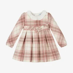 Girls Pink Check Dress