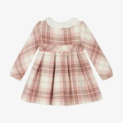 Girls Pink Check Dress
