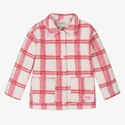 Girls Pink Check Jacket