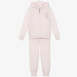 Girls Pink Cotton Ballet Shoes Tracksuit