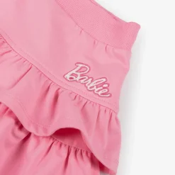 Girls Pink Cotton Barbie Ruffle Skirt