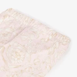 Girls Pink Cotton Barocco Print Leggings