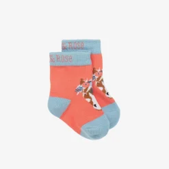 Girls Pink Cotton Bella The Horse Socks