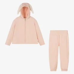 Girls Pink Cotton Bunny Tracksuit