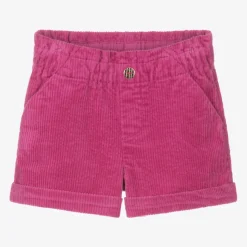 Girls Pink Cotton Corduroy Shorts