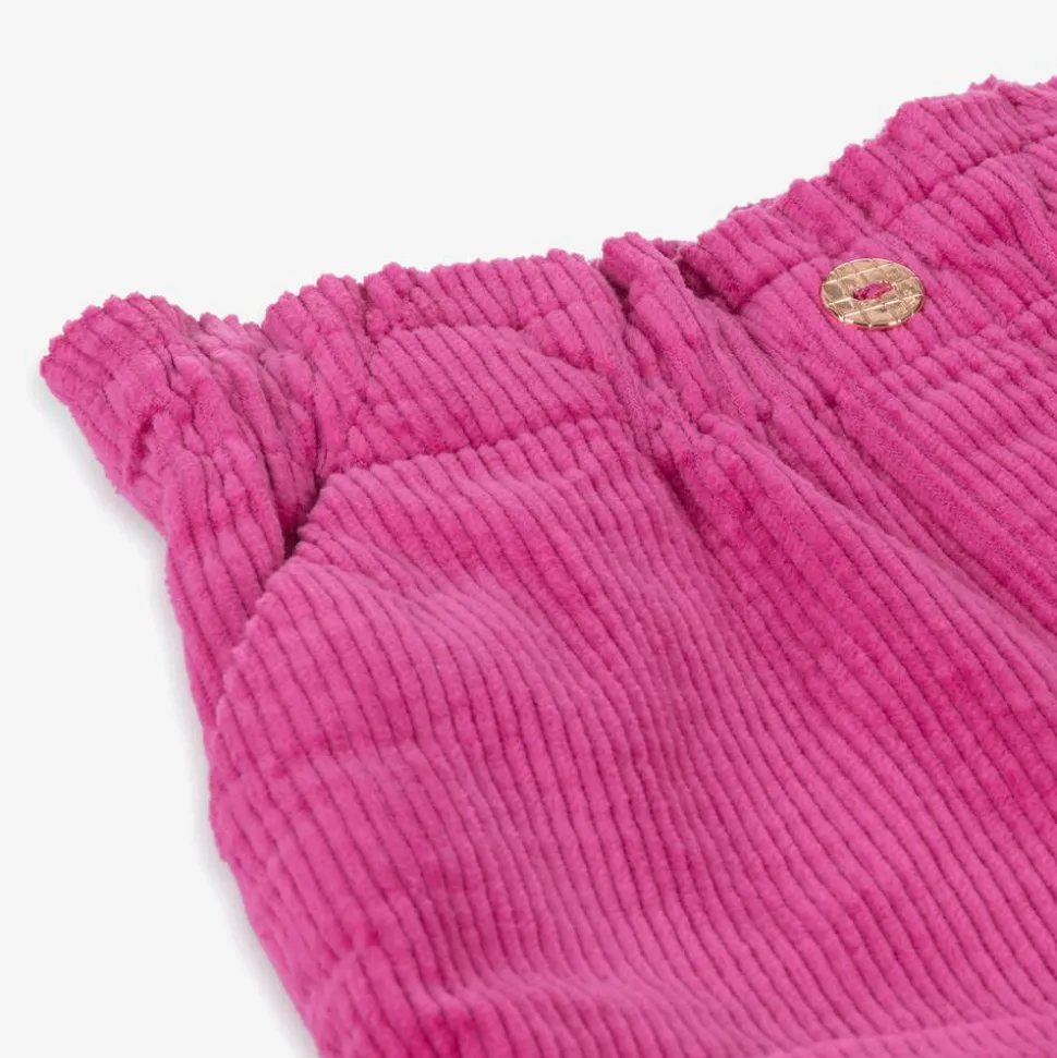 Girls Pink Cotton Corduroy Shorts