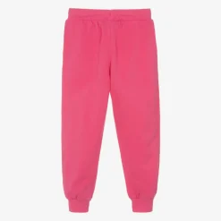 Girls Pink Cotton Dog Print Joggers