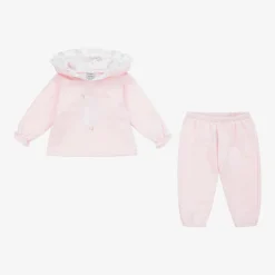 Girls Pink Cotton Duck Tracksuit
