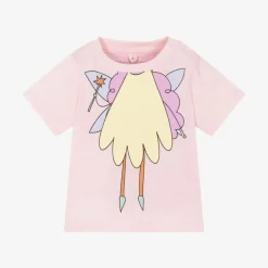 Girls Pink Cotton Fairy T-Shirt