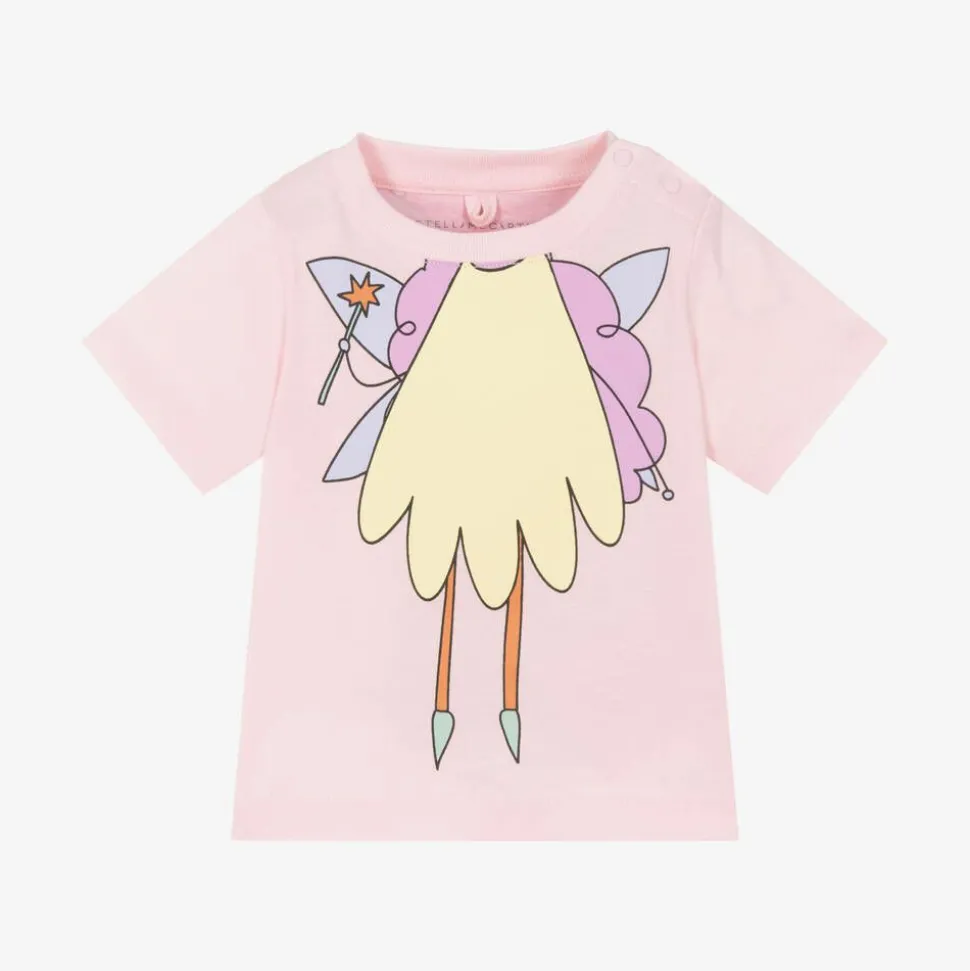 Girls Pink Cotton Fairy T-Shirt