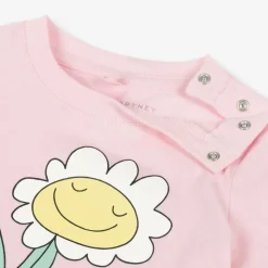 Girls Pink Cotton Flower T-Shirt