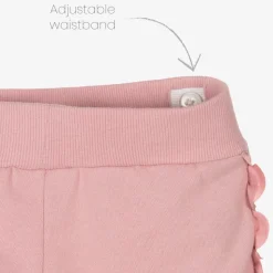 Girls Pink Cotton Frilled Tracksuit