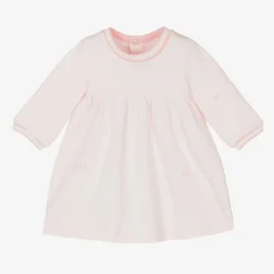 Girls Pink Cotton Ginkgo Leaf Dress